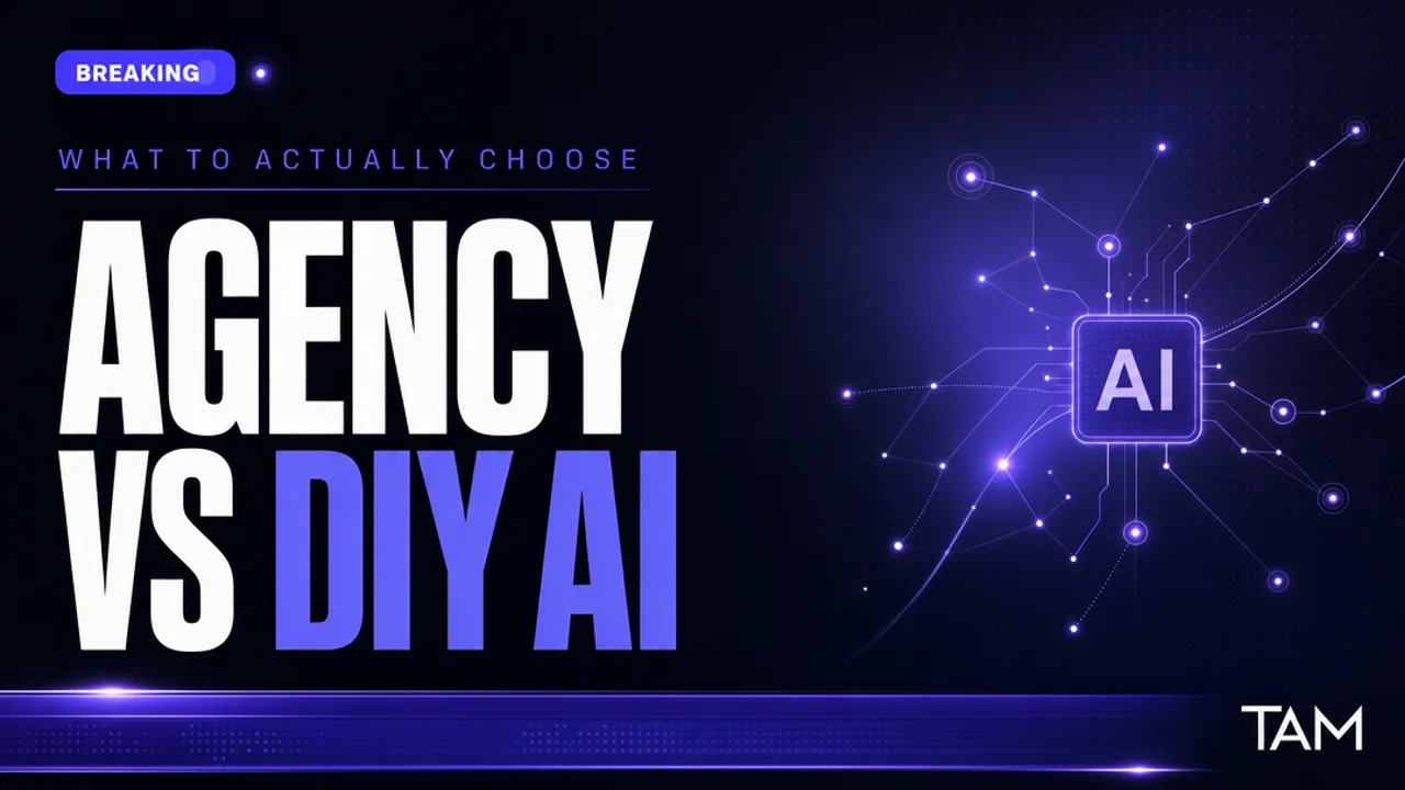 AI Automation Agency vs DIY AI Tools — TAM breaking-news style blog cover