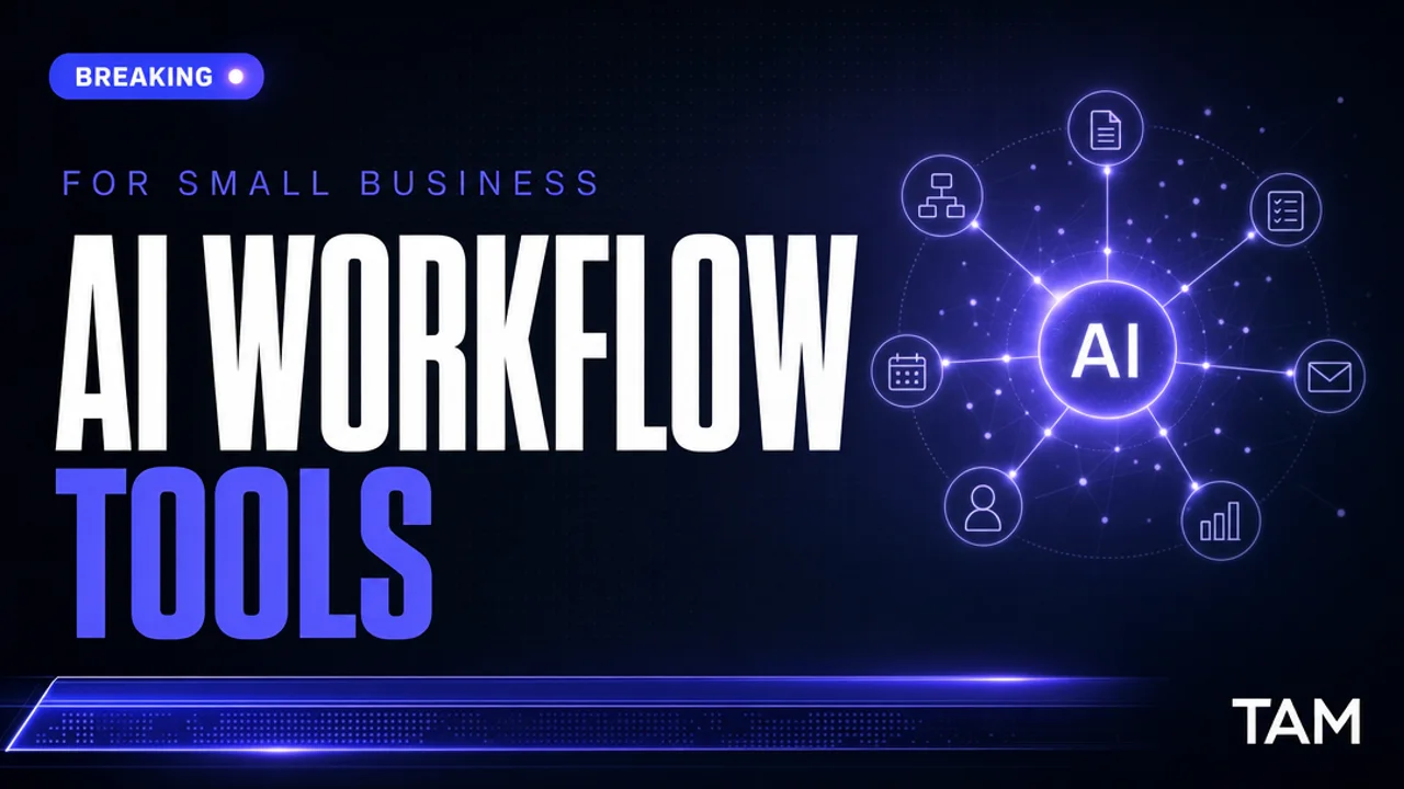 Best AI Workflow Automation Tools — TAM breaking-news style blog cover